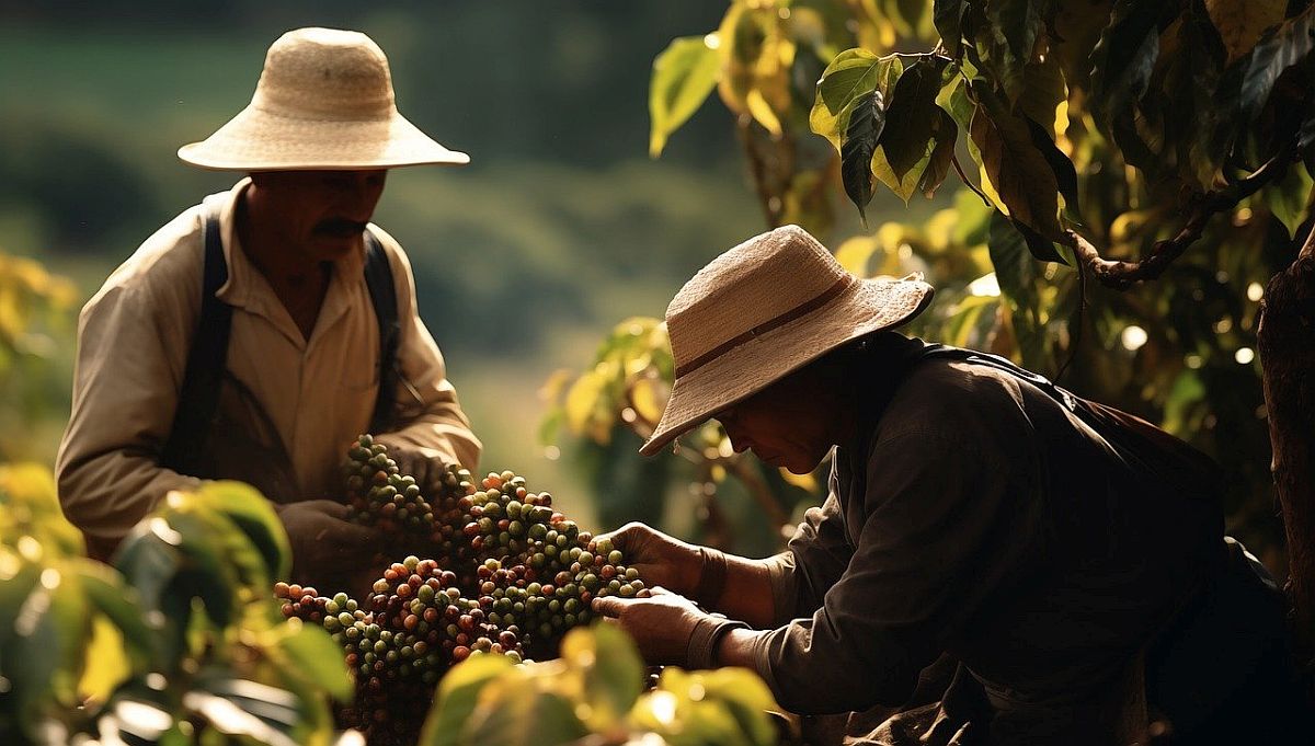 Workers on coffee farm