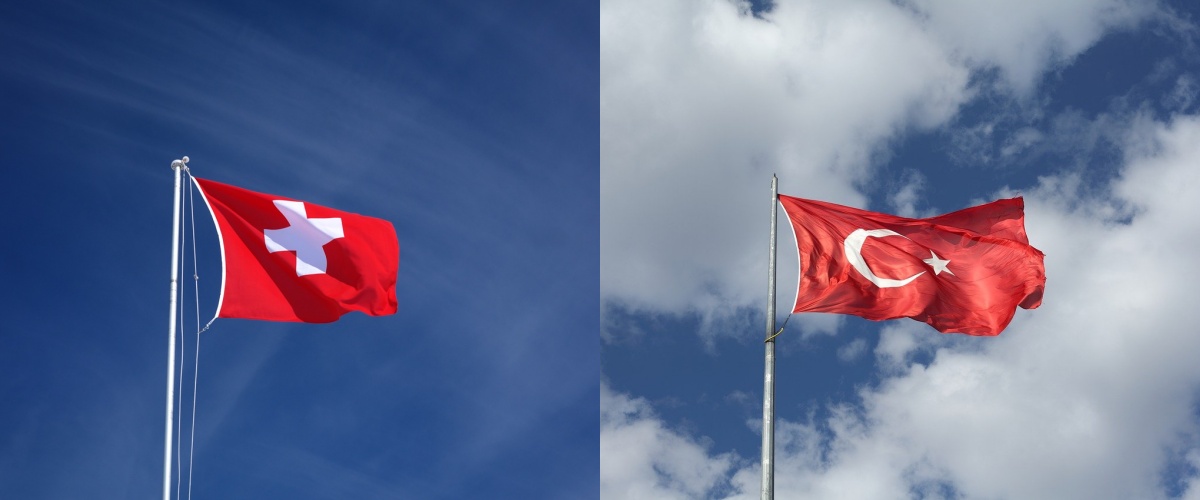 Swiss and Turkey flags
