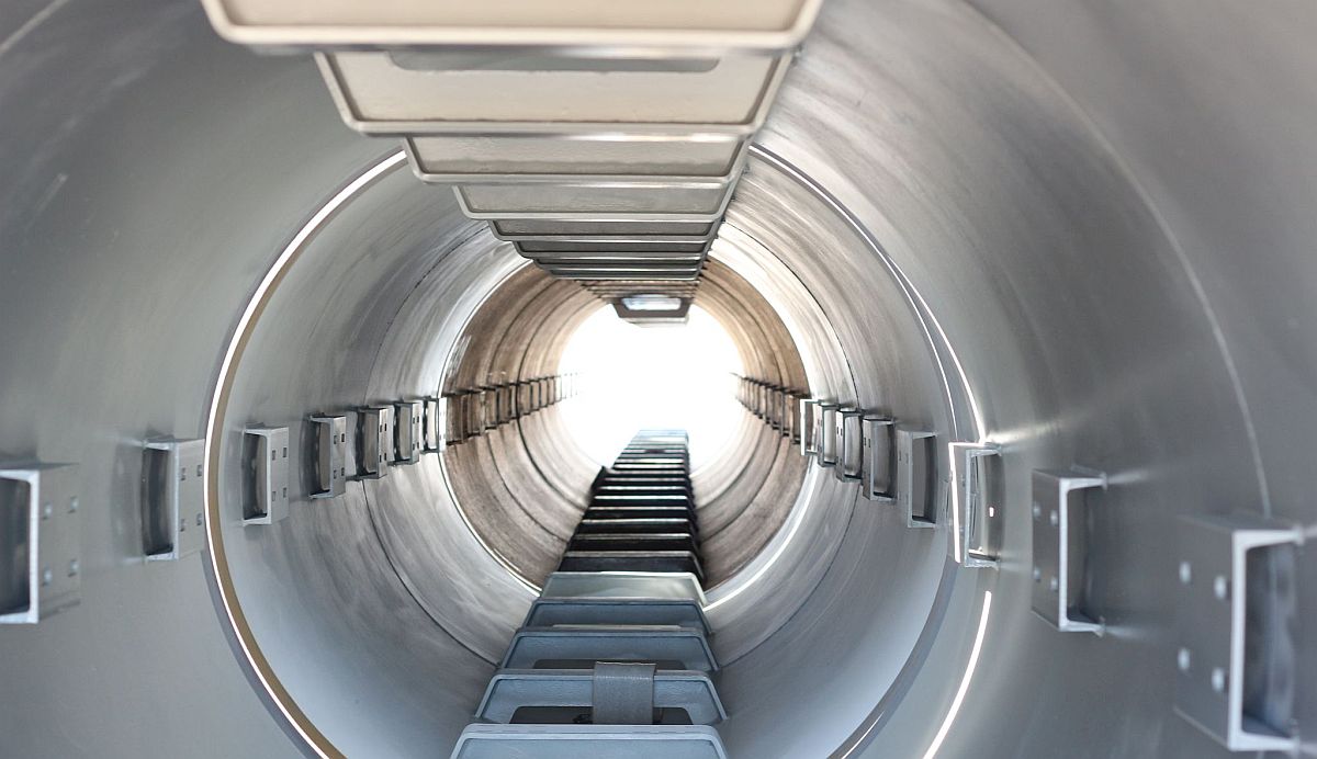 Inside the hyperloop pipe