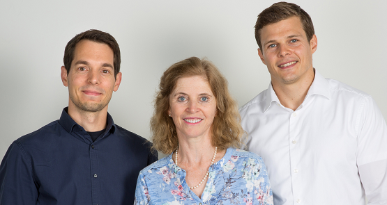 Christoph Kasper (CSO), Claire Barton (CMO) and Simon Ittig (CEO)