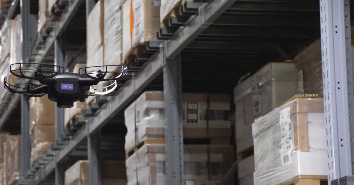 Verity drone in a warehouse