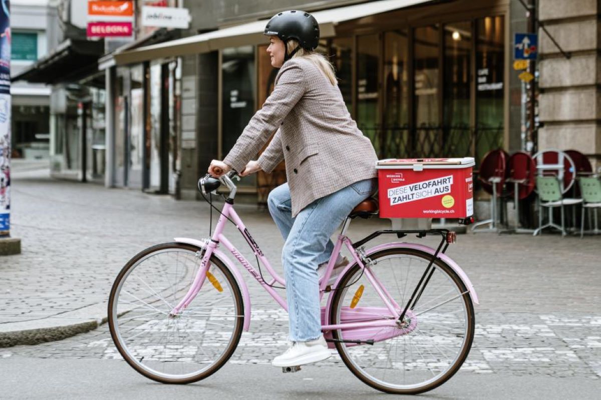 Werbebox von Working Bicycle im Einsatz
